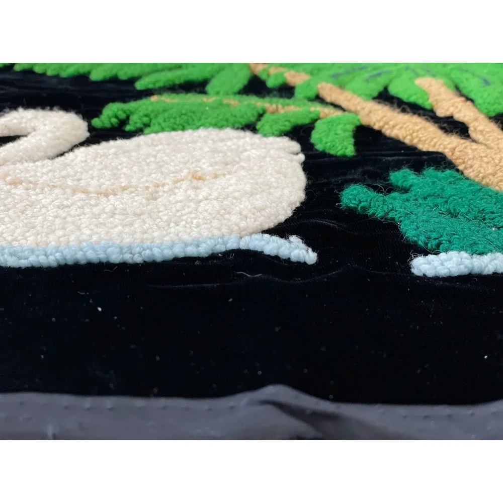 Vintage Swan Art: Velveteen Palm Tree Needlepoint